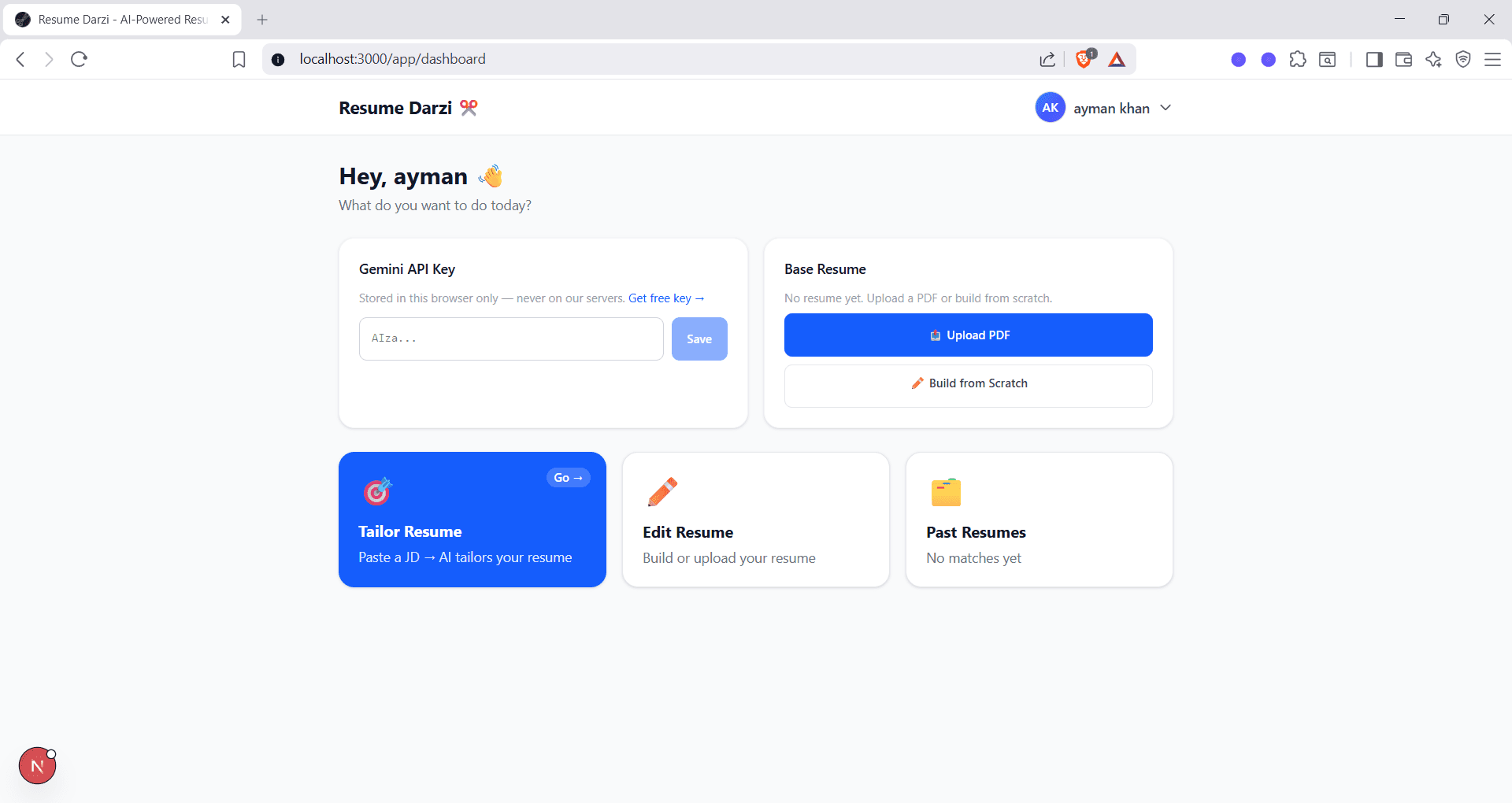 Dashboard — set up in 2 minutes
